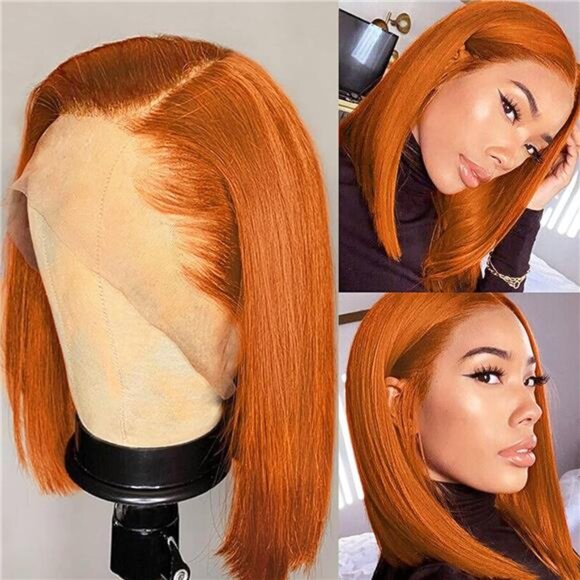 Bob Wig Human Hair 13x4 Frontal Lace Wig Ginger Lace Front Wigs Human Hair main image 6